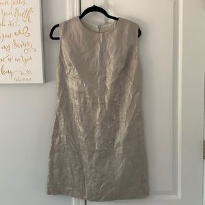 Peter Hidalgo Metallic shimmer Evening Dress party size 8 champagne beige midi